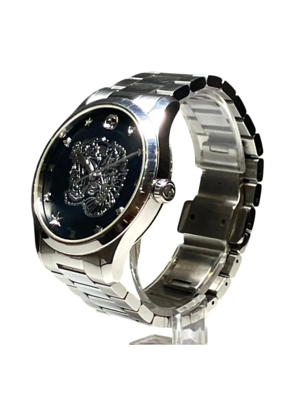 Gucci G-Timeless Watch SS Quartz Black Dial 126.4